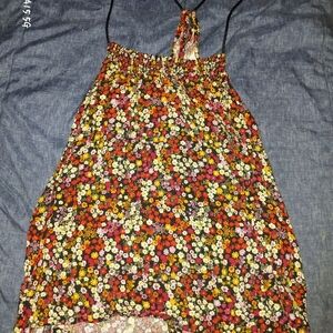 No Boundaries Red and Yellow Tie Front Camisole